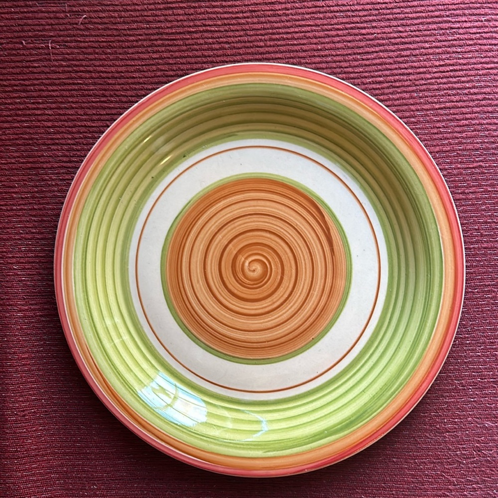 Pier 1 Hand-painted Stoneware  11.5” Valencia Dinner Plate